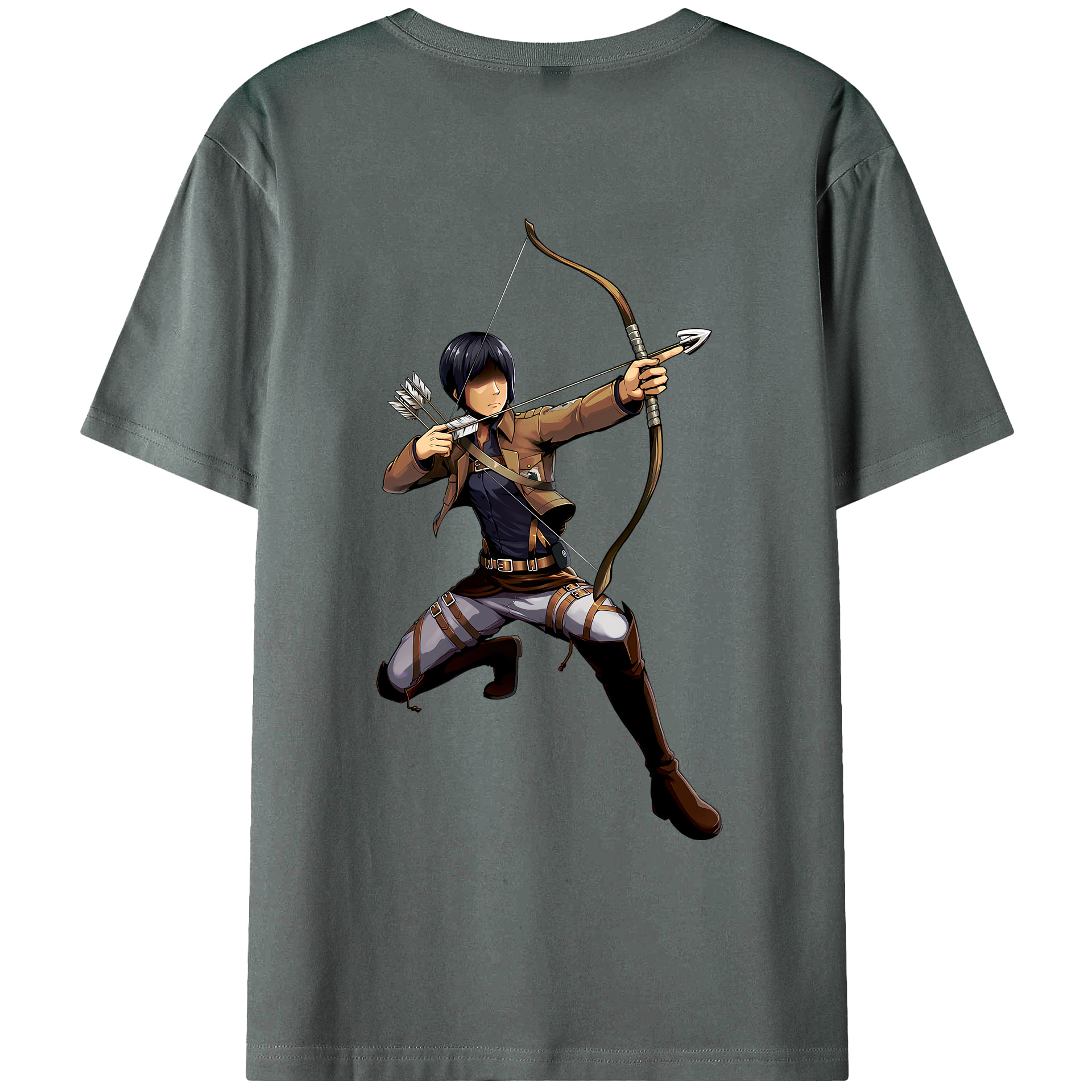 （画像用） 進撃の巨人 Attack on Titan 綿100％ メンズ半袖Tシャツ（バックプリント） 通気性